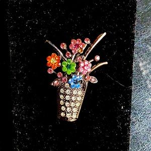 Flower basket brooch
